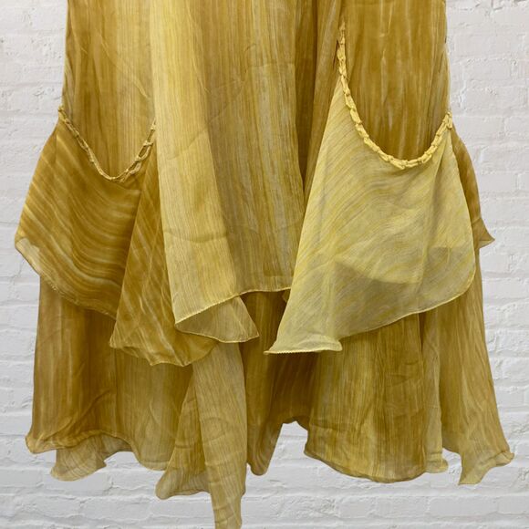 Max Studio Golden Yellow Silk Ruffle Dress | Special Edition | Size S - Picture 7 of 16